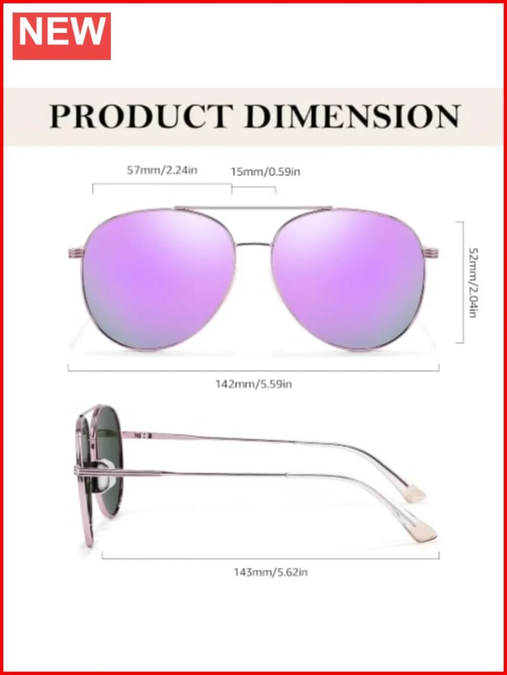 Polarized Tangle Free Aviator Sunglasses UV400 Protection Metal Frame No-Snag